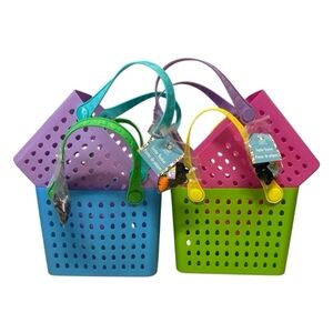 Viral Colorful Tote Bags Set With Charms